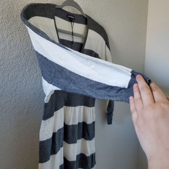 Express striped dollman sleeves tunic sweater dress - Picture 3 of 10